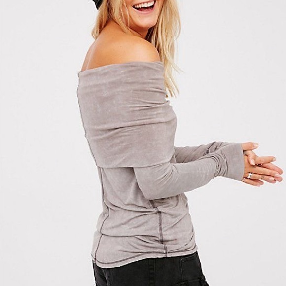 Free People Tops - Free People Cosmo Cowl Neck Long Sleeve Off-Shoulder Top